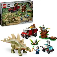 LEGO Jurassic World Missions Dinosaures : Découverte du stégosaure, set de jeu d'aventure pour garçons et filles à partir de 6 ans, cadeau pour les fans de Ben et Sammy 76965