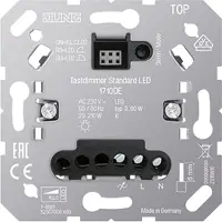 JUNG Variateur à bouton-poussoir Standard LED, sans entrée pour poste secondaire, encastré, 1 pièce.