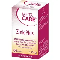INSTITUT ALLERGOSAN Deutschland (privat) GmbH Meta Care Zinc+ Gélules pour le maintien d'une peau et de muqueuses normales, 60 gélules