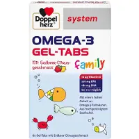 Queisser Pharma GmbH & Co. KG Doppelherz Omega-3 Gel-Tabs family Erdb.-Ci system, 60 comprimés à mâcher