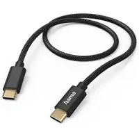Hama Câble de charge "Fabric" USB-C - USB-C, 1,5 m, nylon, noir