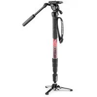Manfrotto Monopode vidéo fluide Element MII Noir et Rouge avec Rotule