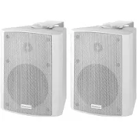 Monacor Ensemble d'enceintes 2 voies 2x20W 60-20000Hz 1 actif/1 passif 2 pièces ws MKA-50SET/WS