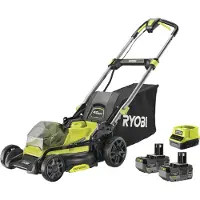 Ryobi Tondeuse à gazon sans fil2x18V4Ah, largeur de coupe 40 cm (Fonctionnement sur batterie, Fonctionnement sur piles)