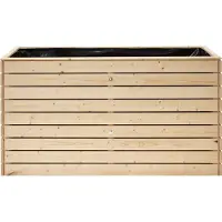 Westmann Asket XL : Plate-bande surélevée de jardin en bois, sans fond, dimensions 160 x 70 cm