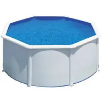 Gre Piscine ronde en acier blanc Ø 240 x 120 cm KIT240ECO