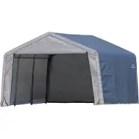 ShelterLogic abri de jardin en film plastique, tente de pâturage "Shed-In-A-Box", 370 x 370 cm gris 13,7m²