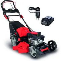 Scheppach Tondeuse à gazon MS173-51E avec démarrage électrique | 4,1 CV | Lame de 51 cm | Entraînement sur roues | Fonction mulching | Collecteur de 65 litres | Inclus : batterie et chargeur