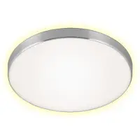 Briloner Plafonnier LED LEUCHTEN SIMPA, 12 W, 1200 lm, IP20, blanc-aluminium, plastique-métal, Ø 28,5 cm