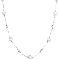 Elli Chaîne argent / blanc perle