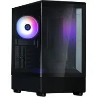 COLMI Boîtier « P10 », mini tour, gaming, sans alimentation, prend en charge 7 ventilateurs, 1 ventilateur inclus, USB 3.1 gen1 x 1, USB Type-C, audio+micro, 5 emplacements d'extension, noir