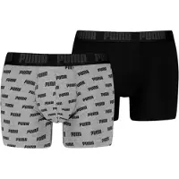 Puma Lot De 2 Caleçons Puma Homme, Vêtements, Middle Grey Melange/Noir, 4