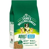 James Wellbeloved Adult Croquettes complètes pour chiens adultes de 1 à 7 ans, riches en poisson et en riz 12 kg