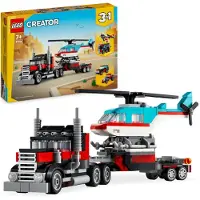 LEGO 31146 Creator Camion tracteur 3 en 1 avec hélicoptère. Jouet camion-citerne et hélicoptère. Avion et camion-citerne