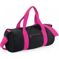 Bagbase Sac de voyage toile - 20 L - Varsity Barrel Bag - BG140 - noir et fuschia