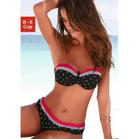 LASCANA Hauts de bikini 'Monroe' rose / noir / blanc