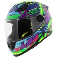 LS2 Helmets Enfants casque moto LS2 FF812 KID Svent Bleu Vert brillant taille S