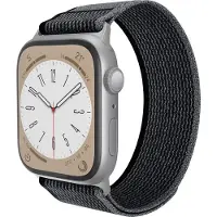 JCPAL FlexLoop Apple Watch Band for Apple Watch 1st-9th gen, SE 1-2nd gen (38/40/41mm), S10 (42mm) - Black (Nylon), Sangles de montre, Gris, Noir
