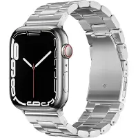 Forcell Bracelet pour Apple Watch F-Design FA10 fermoir en acier 42 / 44 / 45 / 49 mm argenté (Acier inoxydable), Sangles de montre, Argent