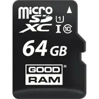 Goodram 64GB Micro SDXC Karte Class 10 UHS-1 + Adaptateur SD