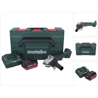 Metabo W 18 L BL 9-125 Meuleuse d'angle sans fil 18 V 125 mm Brushless + 1x batterie 5,5 Ah + chargeur + metaBOX