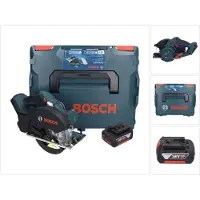 Bosch GKM 18V-50 Professional Scie circulaire portative pour le métal sans fil 18 V 136 mm Brushless + 1x batterie 5,0 Ah + L-Boxx - sans chargeur