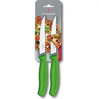 Victorinox SwissClassic couteaux à steak/pizza vert, set de 2, 6.7936.12L4B