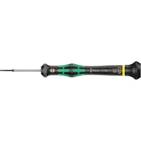 Wera Tournevis électronique plat, Larg. : de la lame : 1,0 mm, Épais. : de la lame 0,18 mm, Long. de la lame 40 mm, Long. totale : 137 mm