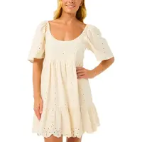 Rip Curl Robe courte SAN CARLOS LA JOYA S/S MINI femmes - Beige - EU M
