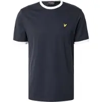 Lyle & Scott T-Shirt 'Ringer' bleu marine / jaune / blanc