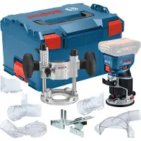 Bosch GKF 18V-8 Professional Affleureuse sans fil 18 V 8,0 mm Brushless ( 06016C2003 ) + unité d'immersion + L-Boxx - sans batterie, sans chargeur
