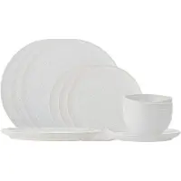 Bloomingville Service de table Addison 12 pièces blanc