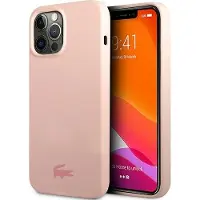 Lacoste iPhone 13 Pro Max Liquid Silicone Glossy Printing Logo Case (Apple iPhone 13 Pro Max), Coque pour téléphone portable, Pink