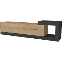 En.casa Meuble TV 'Luhanka' 150x29,5x38,5cm chêne / anthracite