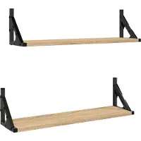 vidaXL Étagères murales 2 pièces Chêne Sonoma 80x15x15,5 cm Bois d'ingénierie