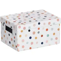 Zeller 14474 Dots Aufbewahrungsbox weiß, mit Punkten 18,0 cm x 25,0 cm x