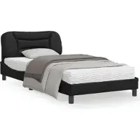 vidaXL Cadre de lit sans matelas "Hvar" noir 100x200 cm similicuir