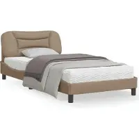 vidaXL Cadre de lit sans matelas "Hvar" Cappuccino-Brun 100x200 cm Similicuir