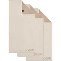 JOOP! Serviette 'Doubleface' crème / beige foncé