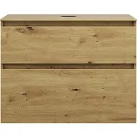Burgbad Lin20 meuble sous-lavabo avec plan de toilette, 2 tiroirs, 802x552x661mm, WXOD080F5353