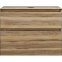 Burgbad Lin20 meuble sous-lavabo avec plan de toilette, 2 tiroirs, 802x552x661mm, WXOD080F5357