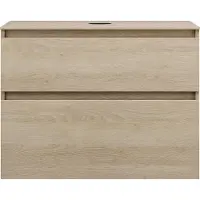 Burgbad Lin20 meuble sous-lavabo avec plan de toilette, 2 tiroirs, 802x487x661mm, WWYI080F5355