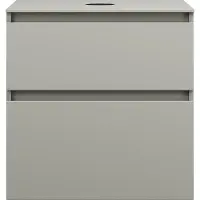 Burgbad Lin20 meuble sous-lavabo avec plan de toilette, 2 tiroirs, 602x552x661mm, WXOD060F5352