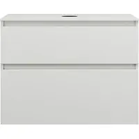 Burgbad Lin20 meuble sous-lavabo avec plan de toilette, 2 tiroirs, 802x552x661mm, WXOD080F5375