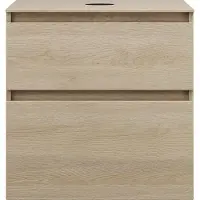 Burgbad Lin20 meuble sous-lavabo avec plan de toilette, 2 tiroirs, 602x552x661mm, WXOD060F5355