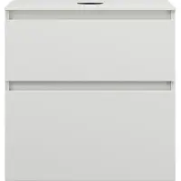 Burgbad Lin20 Meuble sous-lavabo avec plan de toilette, 2 tiroirs, 602x487x661mm, WWYI060F5363