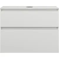 Burgbad Lin20 meuble sous-lavabo avec plan de toilette, 2 tiroirs, 802x487x661mm, WWYI080F5375