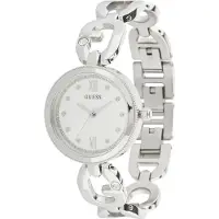 GUESS Montre à affichage analogique 'Empower' argent / blanc