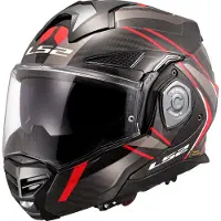 LS2 FF901 Advant X Carbon Future II, casque modulaire ,Noir/Gris/Rouge ,M