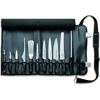 Friedr. Dick Rolltasche Lederoptik 11-teilig + Küchenmesser Fruchtausstecher Gabel